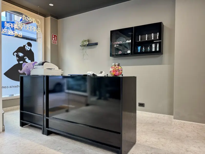 Interior de la barbería