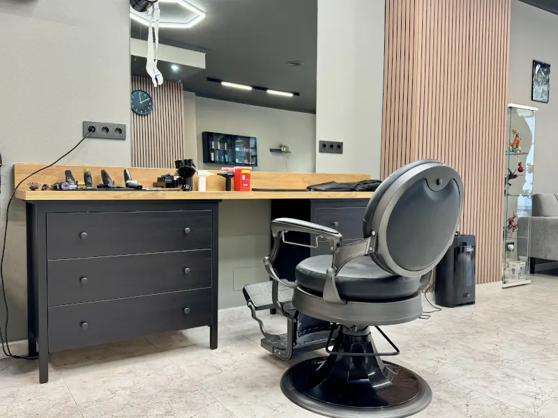 Interior de la barbería